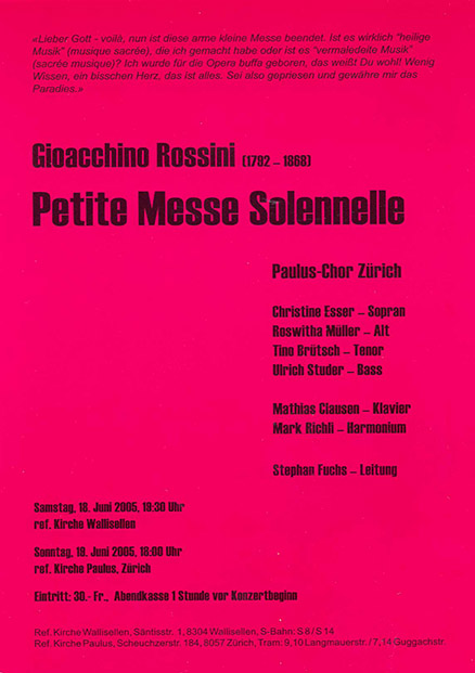 2005 – Rossini – Petite messe solennelle